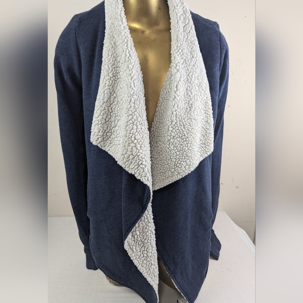 Abercrombie & Fitch Faux Fleece Cardigan Sweater - Elevated Casual Large